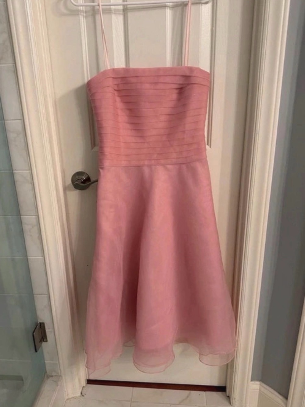 Bari Jay Pink Strapless A-Line Party Dress